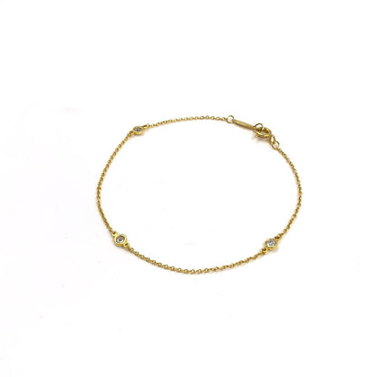 Tiffany & Co Diamond by the Yard 18K Gold Yellow Clear Bracelet — view 2