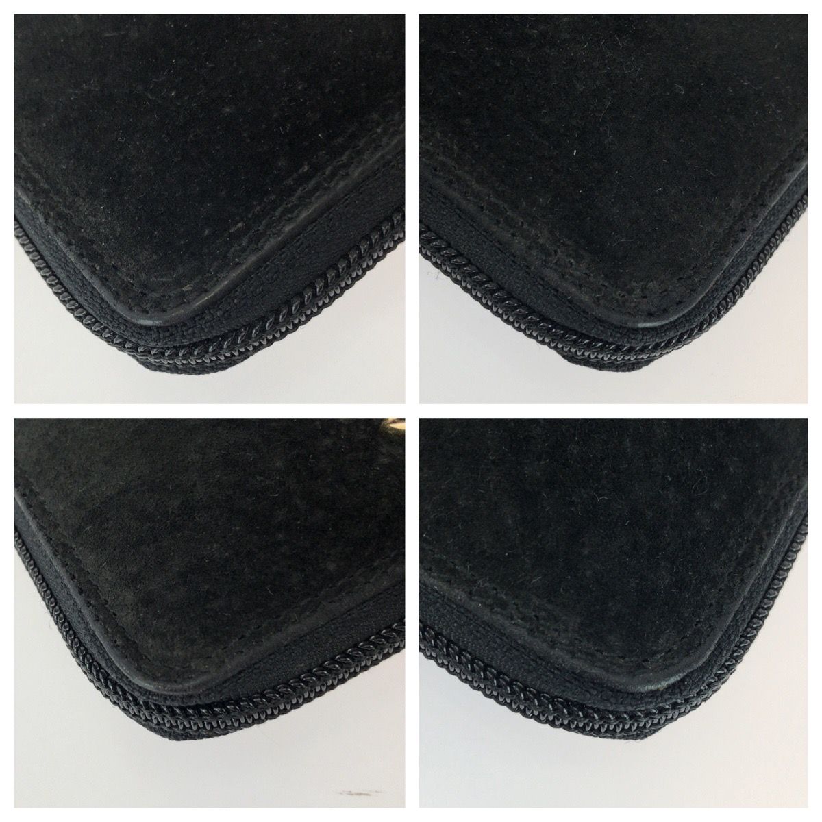 Gucci Vintage Bamboo 2-Way Black Gold Suede Leather Wallet on Chain Shoulder Bag — view 4