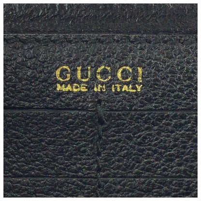 Gucci Vintage Bamboo 2-Way Black Gold Suede Leather Wallet on Chain Shoulder Bag — view 5