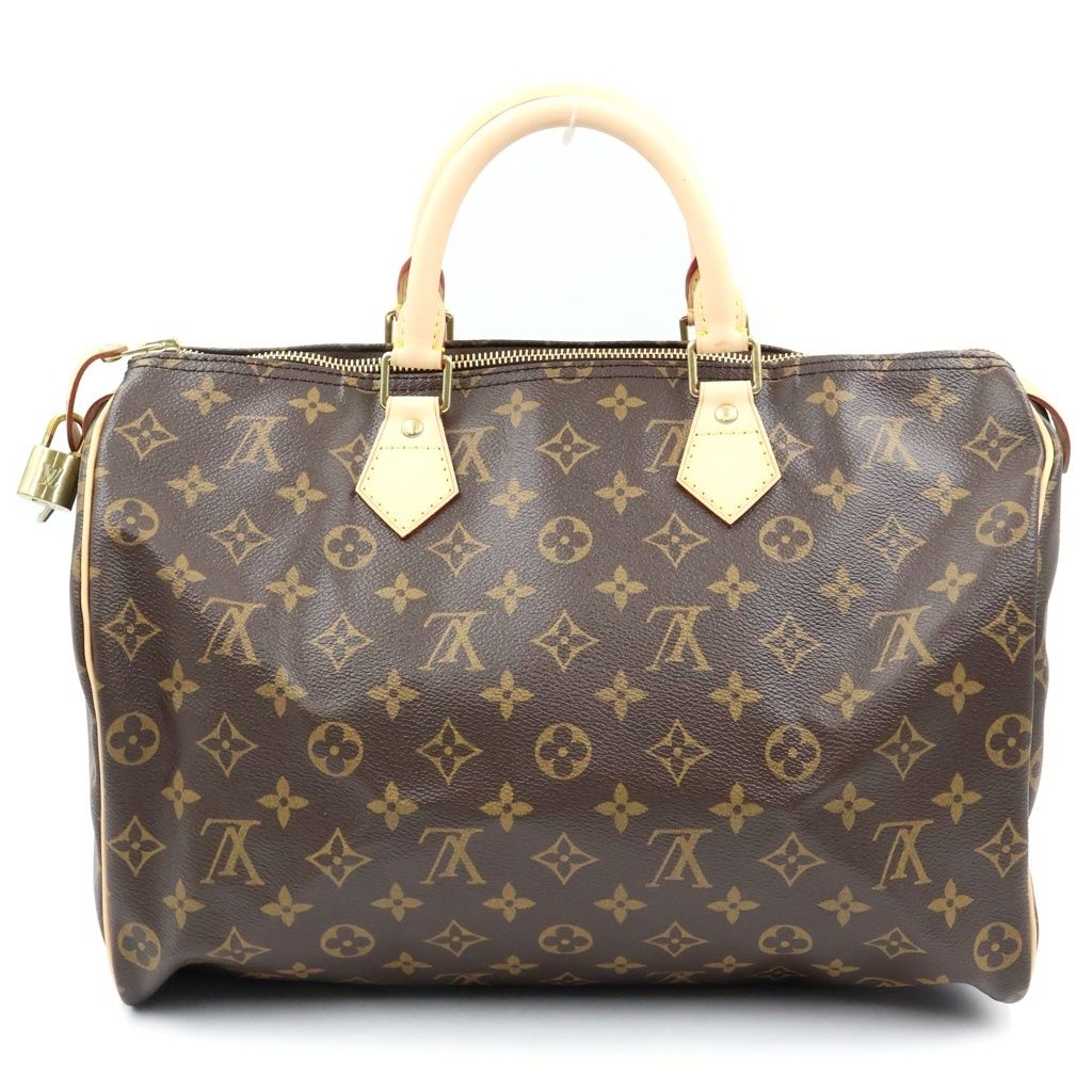 Louis Vuitton Monogram Speedy 35 Handbag Brown