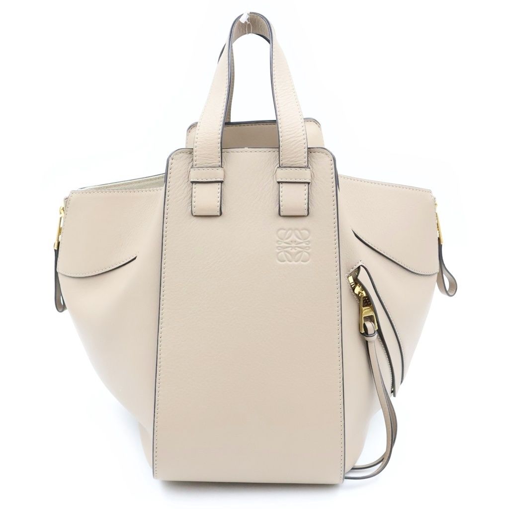 Loewe Hammock Small 2-Way Shoulder Bag Beige Leather Gold