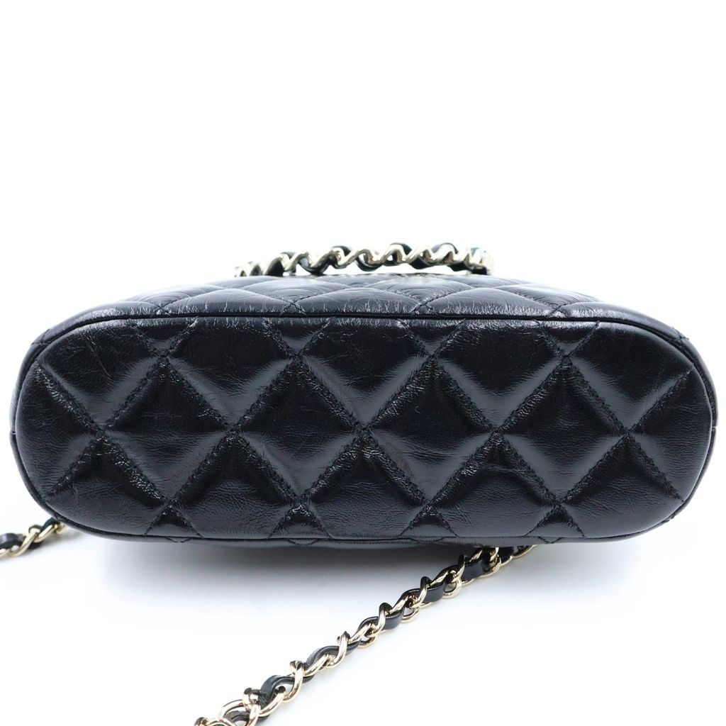 Chanel Quilted Small Shopping Bag Chain Bag Black Calfskin AS Gold — view 4