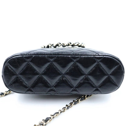 Chanel Quilted Small Shopping Bag Chain Bag Black Calfskin AS Gold — view 4