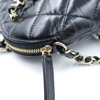 Chanel Quilted Small Shopping Bag Chain Bag Black Calfskin AS Gold — view 6
