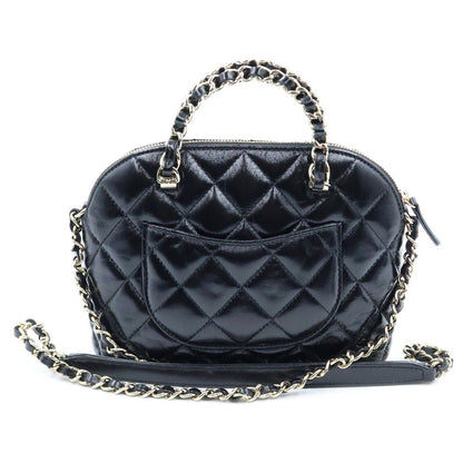 Chanel Quilted Small Shopping Bag Chain Bag Black Calfskin AS Gold — view 2
