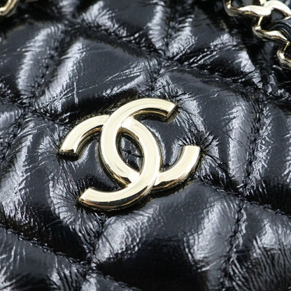Chanel Quilted Small Shopping Bag Chain Bag Black Calfskin AS Gold — view 7