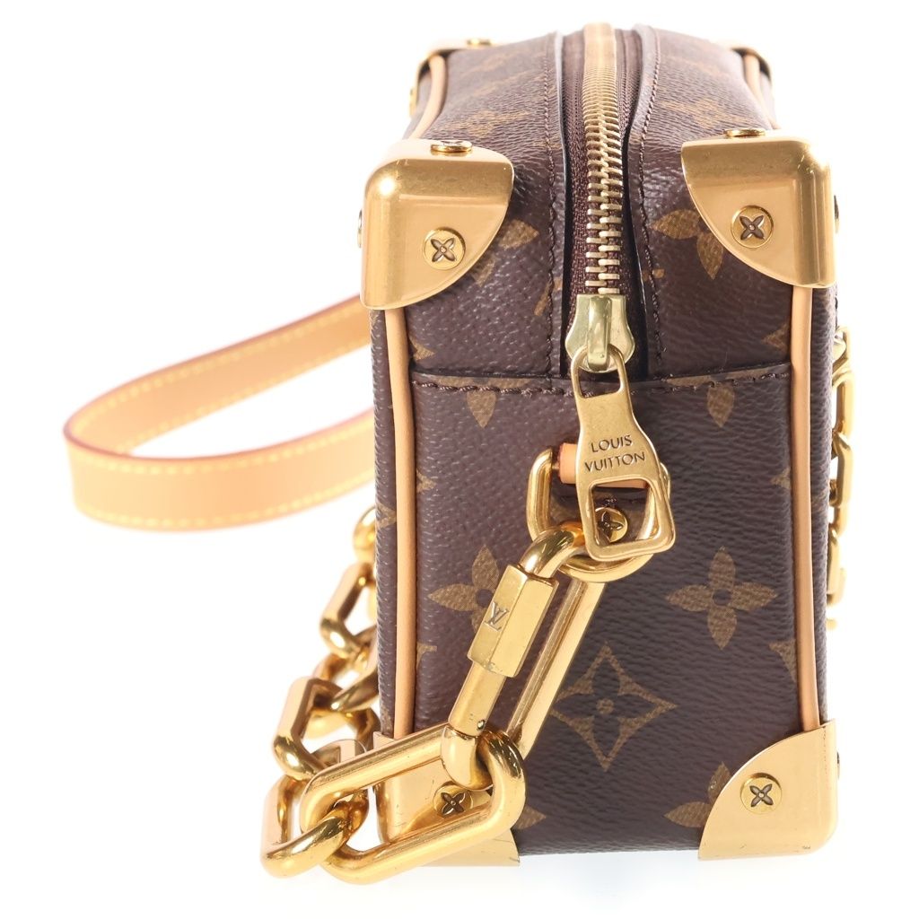 Louis Vuitton Monogram Mini Soft Trunk 2-Way Shoulder Bag Brown Leather Gold — view 3