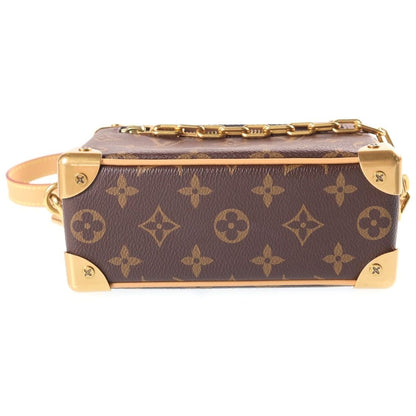 Louis Vuitton Monogram Mini Soft Trunk 2-Way Shoulder Bag Brown Leather Gold — view 4