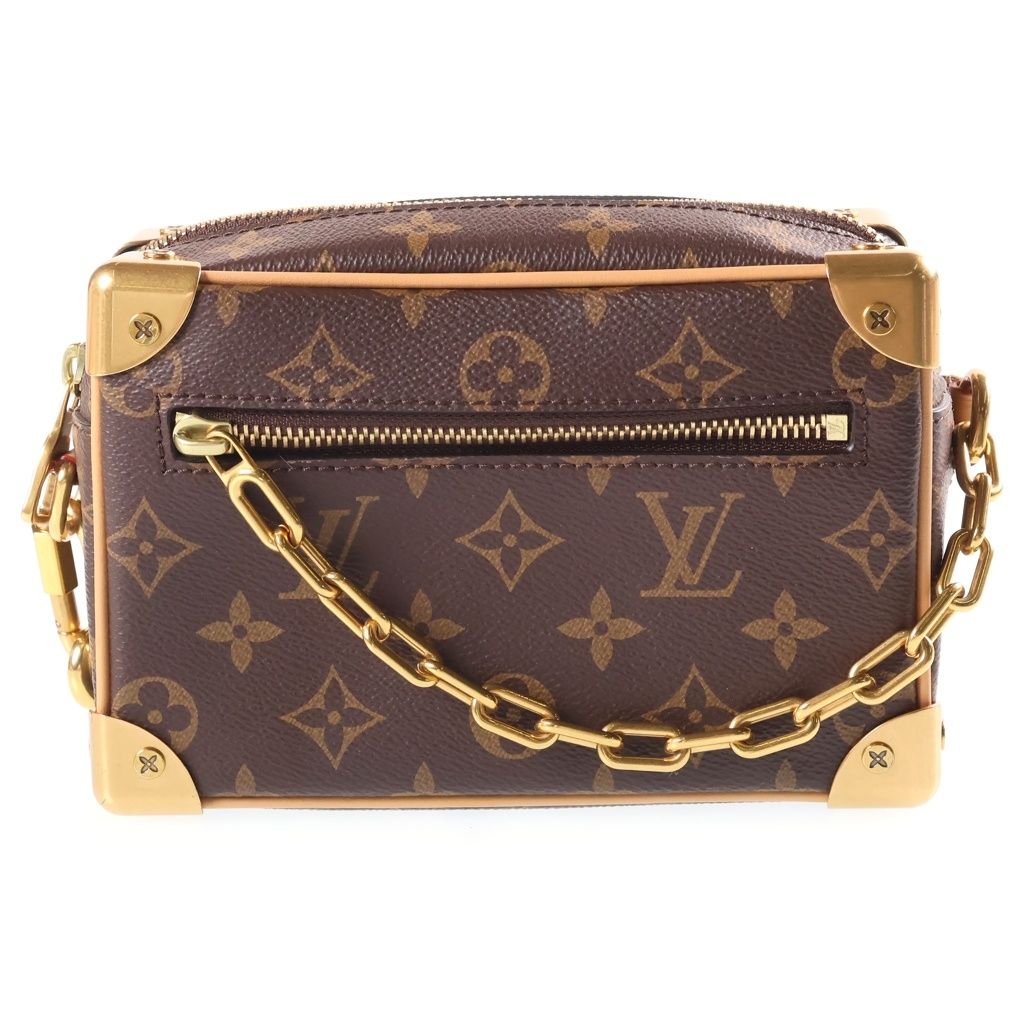 Louis Vuitton Monogram Mini Soft Trunk 2-Way Shoulder Bag Brown Leather Gold