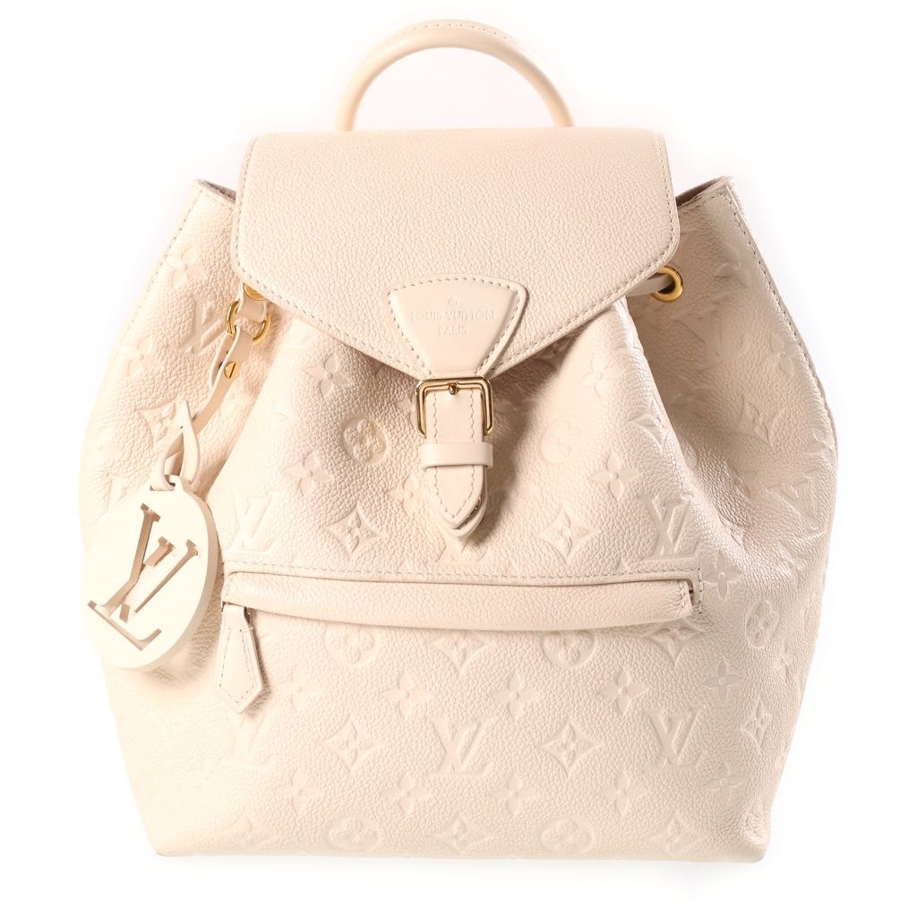 Louis Vuitton Monogram Empreinte Montsouris PM Cream Backpack Ivory Leather Gold
