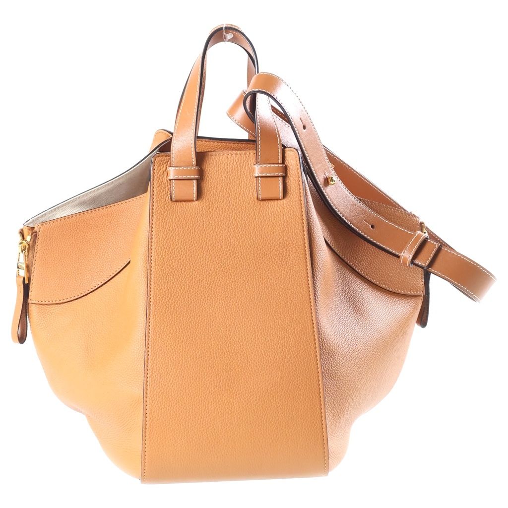 Loewe Hammock Shoulder Bag Brown Leather Gold — view 2