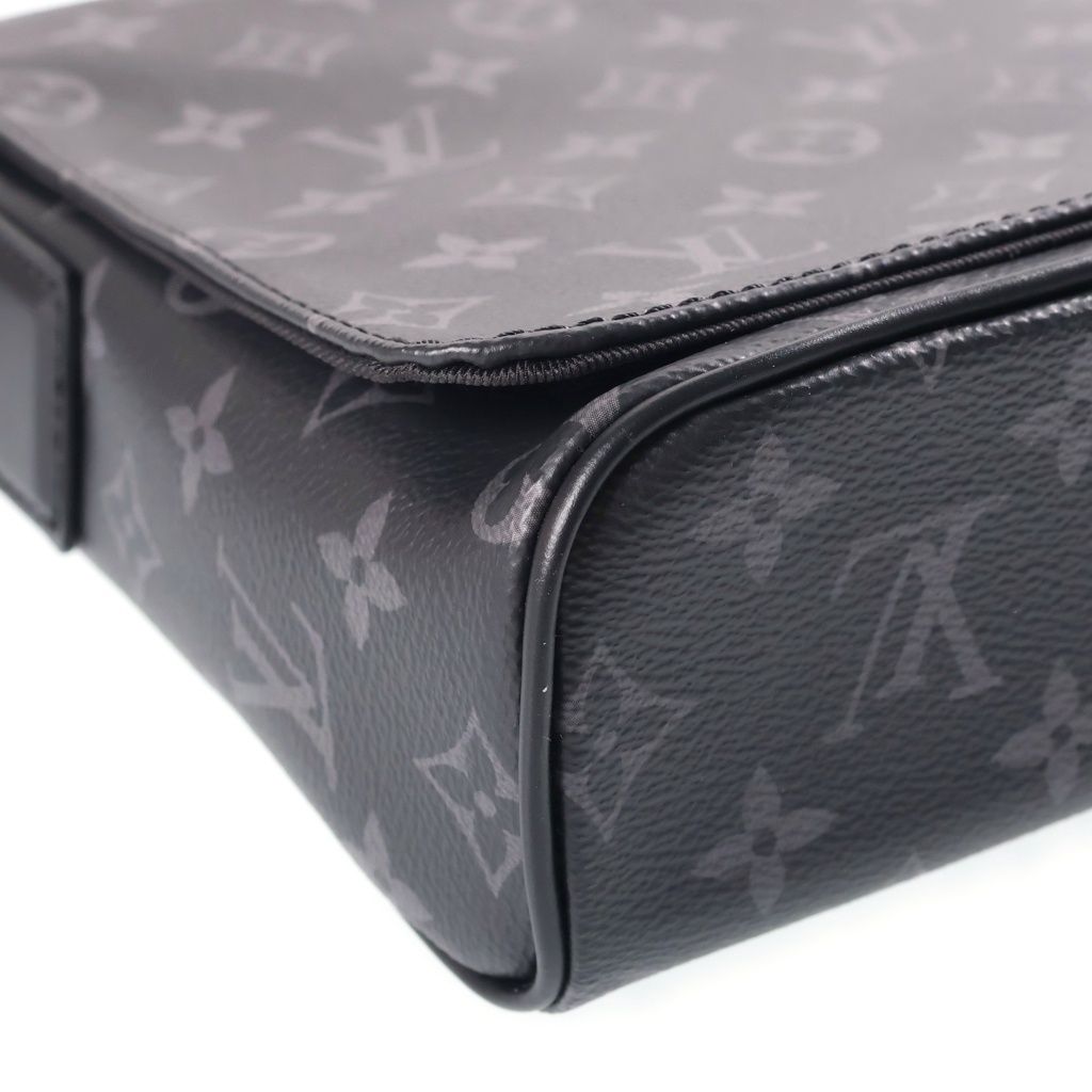 Louis Vuitton Monogram Eclipse District PM Shoulder Bag Black Leather Silver — view 5