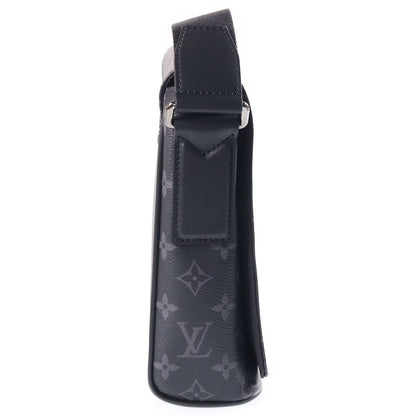 Louis Vuitton Monogram Eclipse District PM Shoulder Bag Black Leather Silver — view 3