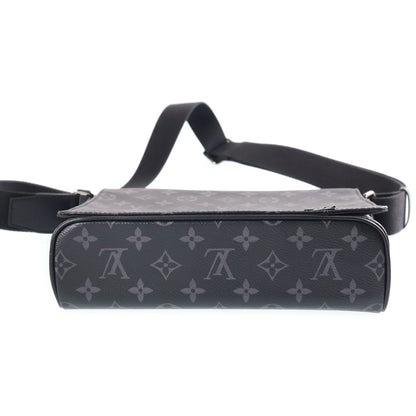 Louis Vuitton Monogram Eclipse District PM Shoulder Bag Black Leather Silver — view 4