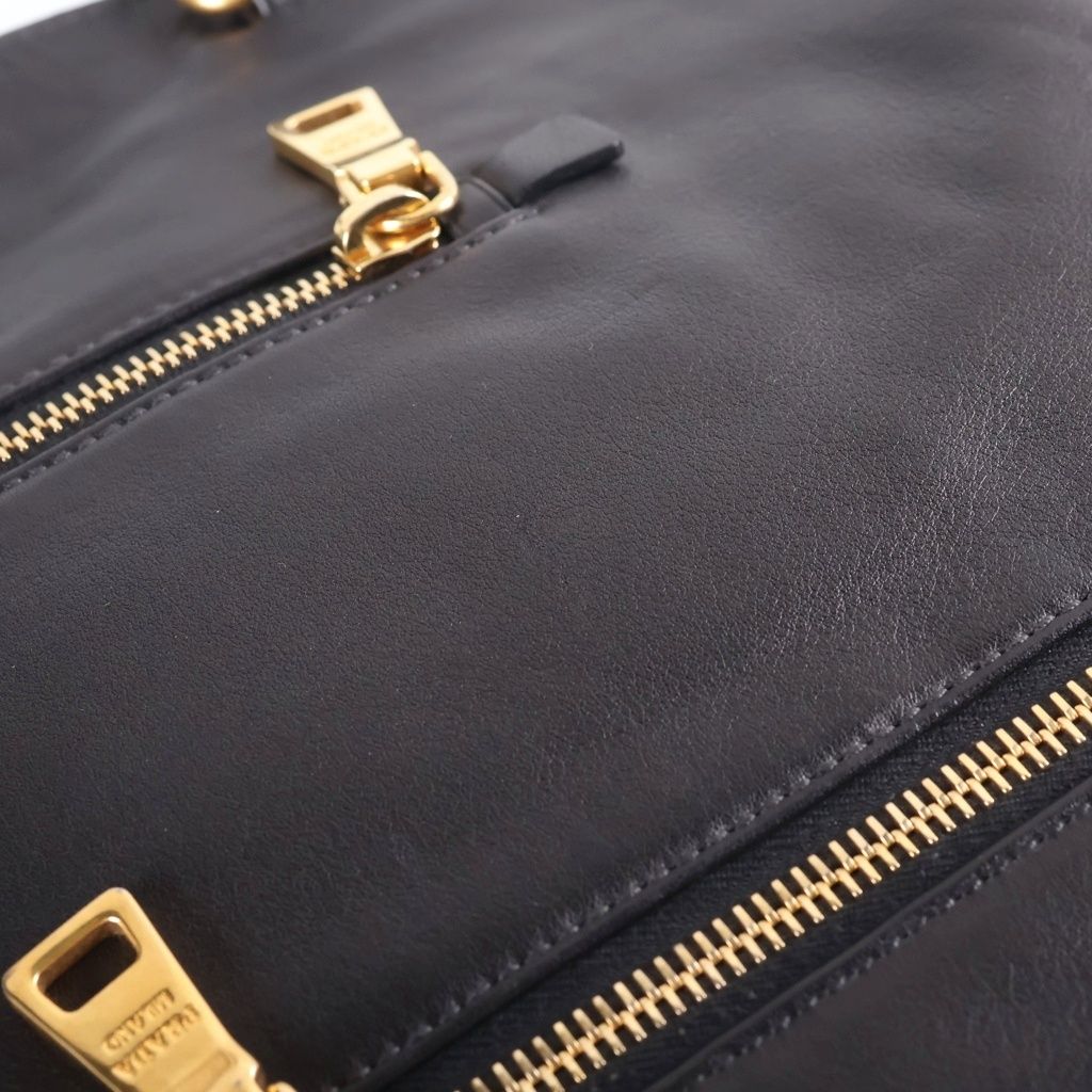 Prada Soft Calf Leather 2-Way Handbag Black — view 6
