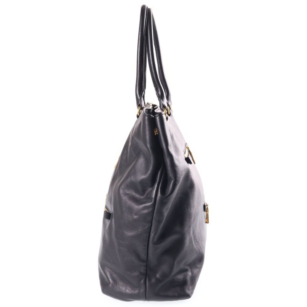 Prada Soft Calf Leather 2-Way Handbag Black — view 3