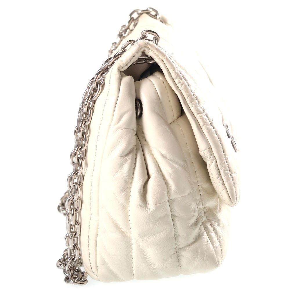 Balenciaga Monaco XS Leather Chain Shoulder Bag White — view 3