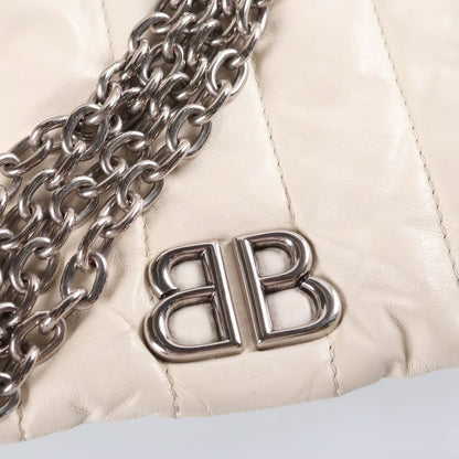 Balenciaga Monaco XS Leather Chain Shoulder Bag White — view 7