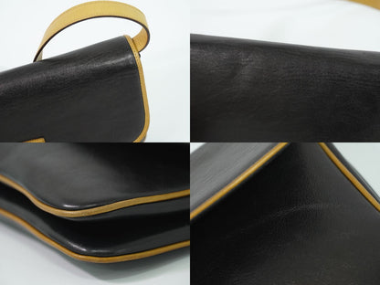 Celine Leather Shoulder Bag Pochette Black — view 7