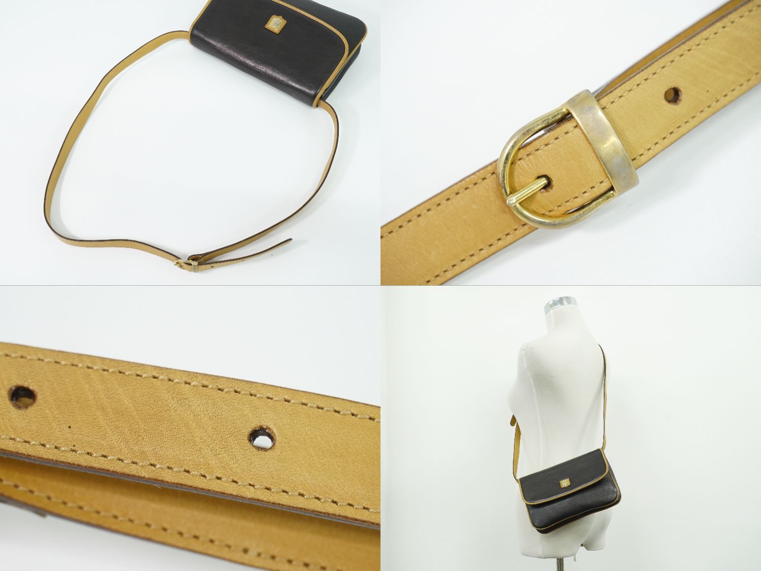 Celine Leather Shoulder Bag Pochette Black — view 6