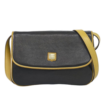 Celine Leather Shoulder Bag Pochette Black