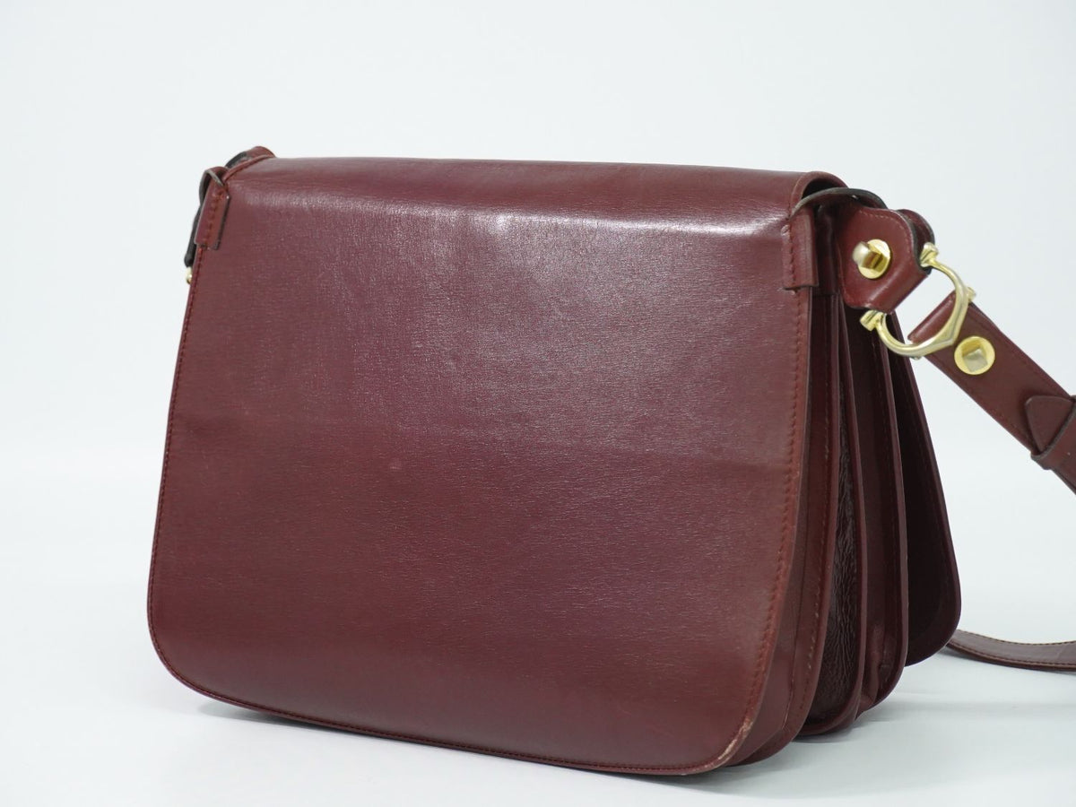 Cartier Must Line Shoulder Bag Pochette Leather Bordeaux — view 2