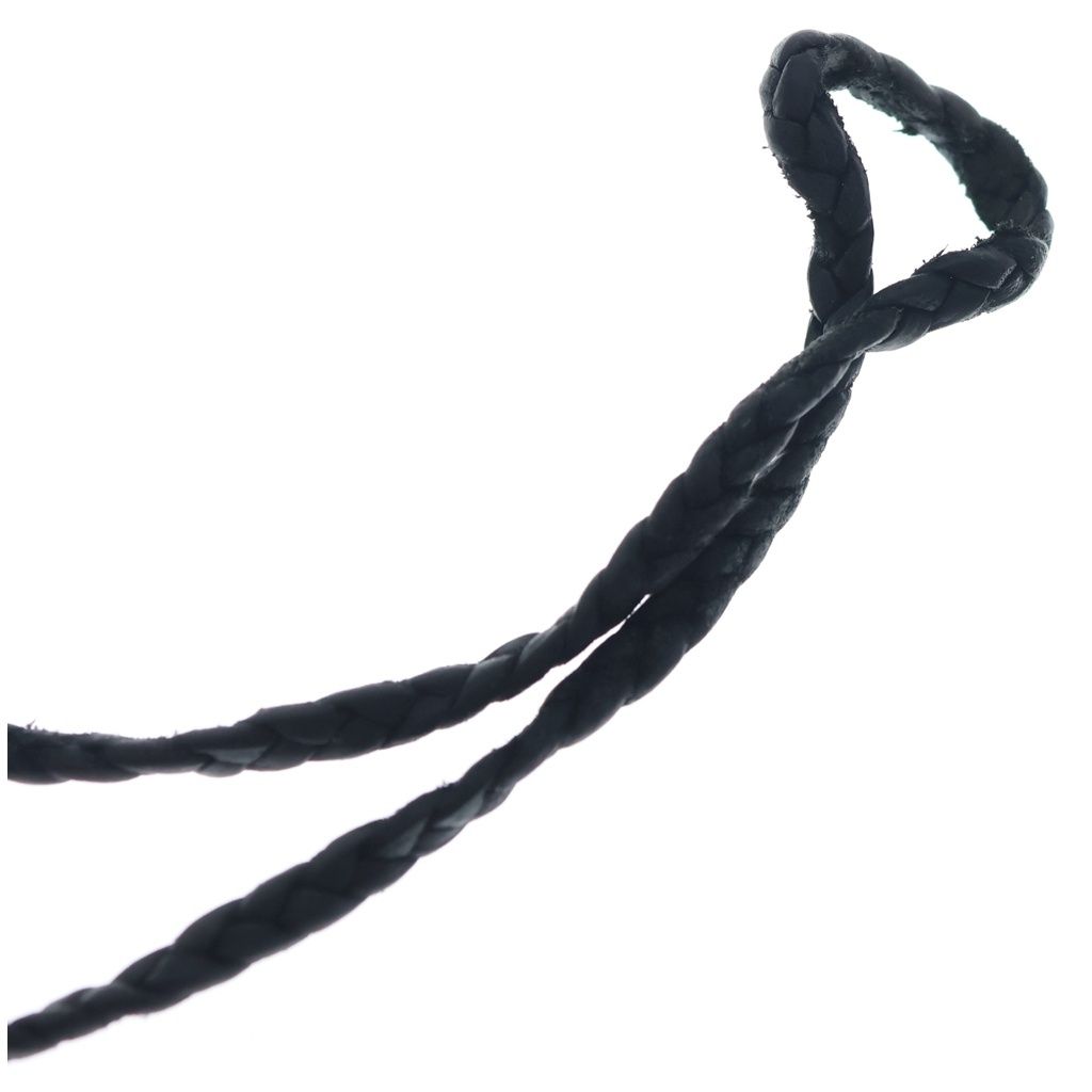 Chrome Hearts Leather Braid Scroll Necklace Braidnecklace Black Silver — view 6