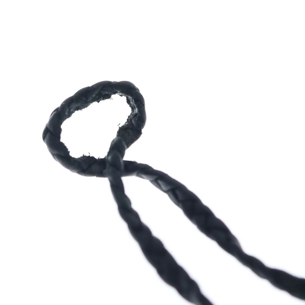 Chrome Hearts Leather Braid Scroll Necklace Braidnecklace Black Silver — view 3