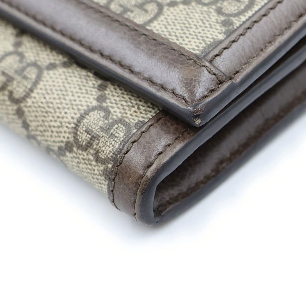 Gucci Ophidia Continental Wallet Shoulder Bag Leather Beige Brown — view 5