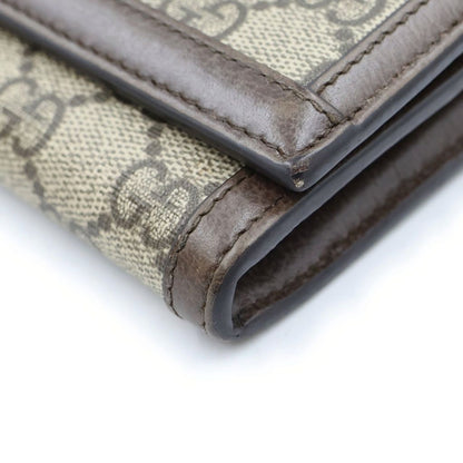 Gucci Ophidia Continental Wallet Shoulder Bag Leather Beige Brown — view 5