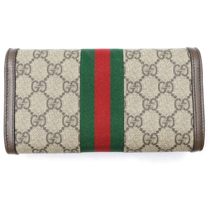 Gucci Ophidia Continental Wallet Shoulder Bag Leather Beige Brown — view 2