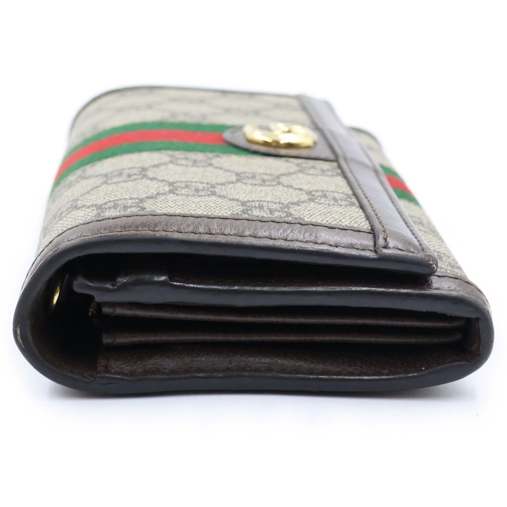 Gucci Ophidia Continental Wallet Shoulder Bag Leather Beige Brown — view 3