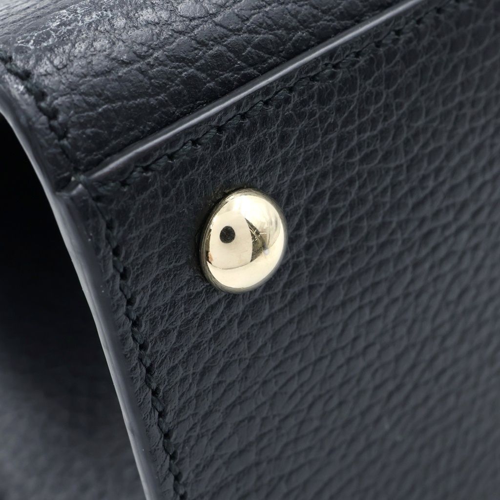Gucci Interlocking Soho 2-Way Shoulder Bag Black Leather Gold — view 6