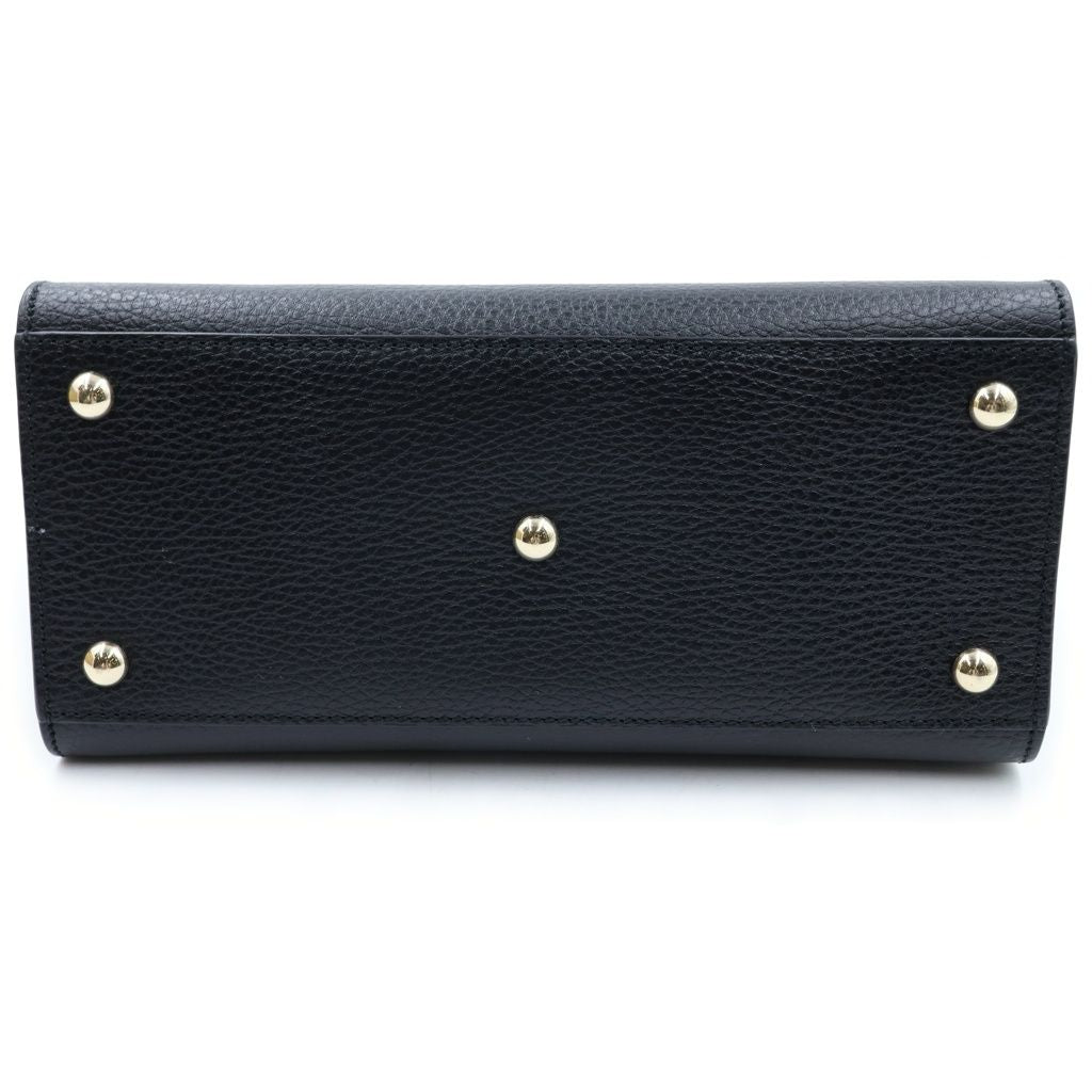 Gucci Interlocking Soho 2-Way Shoulder Bag Black Leather Gold — view 4