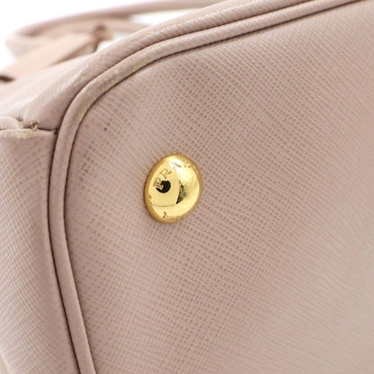 Prada Galleria 2-Way Shoulder Bag Pink Beige Saffiano Leather Gold — view 6