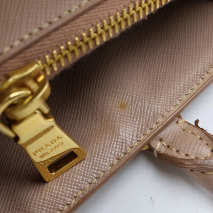 Prada Galleria 2-Way Shoulder Bag Pink Beige Saffiano Leather Gold — view 7