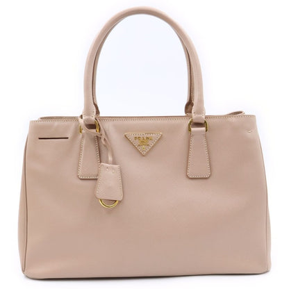 Prada Galleria 2-Way Shoulder Bag Pink Beige Saffiano Leather Gold