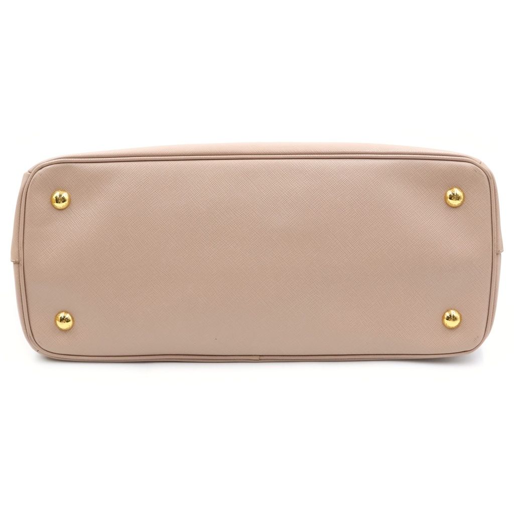 Prada Galleria 2-Way Shoulder Bag Pink Beige Saffiano Leather Gold — view 4