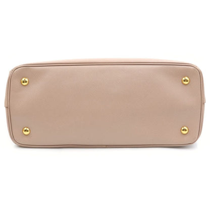 Prada Galleria 2-Way Shoulder Bag Pink Beige Saffiano Leather Gold — view 4