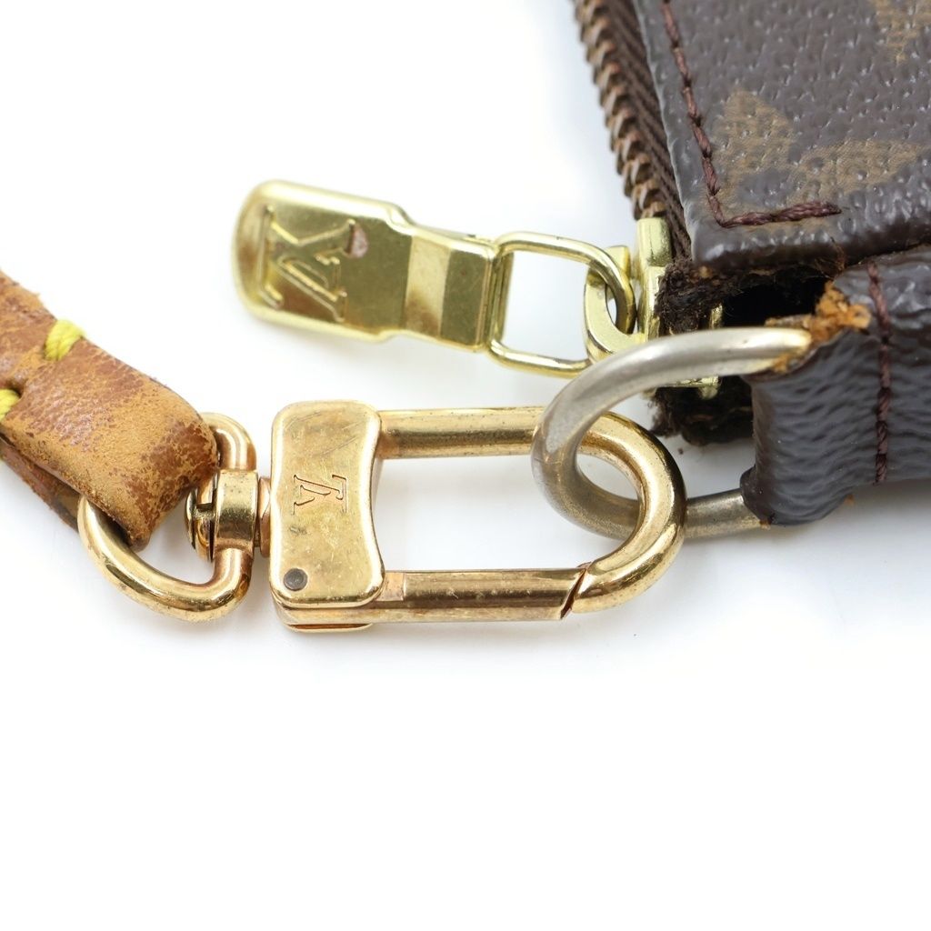 Louis Vuitton Monogram Pochette Soir Handbag Pouch Case Brown Leather Gold — view 8