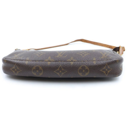 Louis Vuitton Monogram Pochette Soir Handbag Pouch Case Brown Leather Gold — view 4