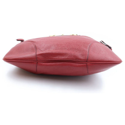 Gucci Horsebit Drawstring Shoulder Bag Red Leather Gold — view 4