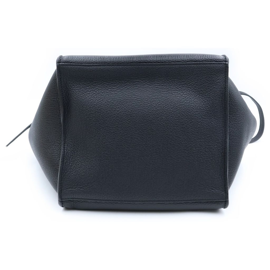 Celine Big Small Leather 2-Way Hand Shoulder Tote Bag Silver Black — view 4