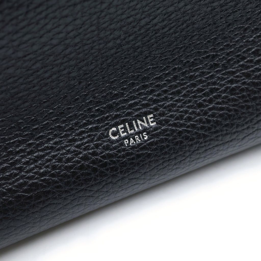 Celine Big Small Leather 2-Way Hand Shoulder Tote Bag Silver Black — view 6