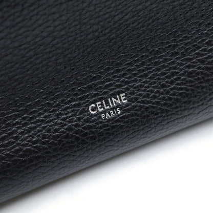 Celine Big Small Leather 2-Way Hand Shoulder Tote Bag Silver Black — view 6