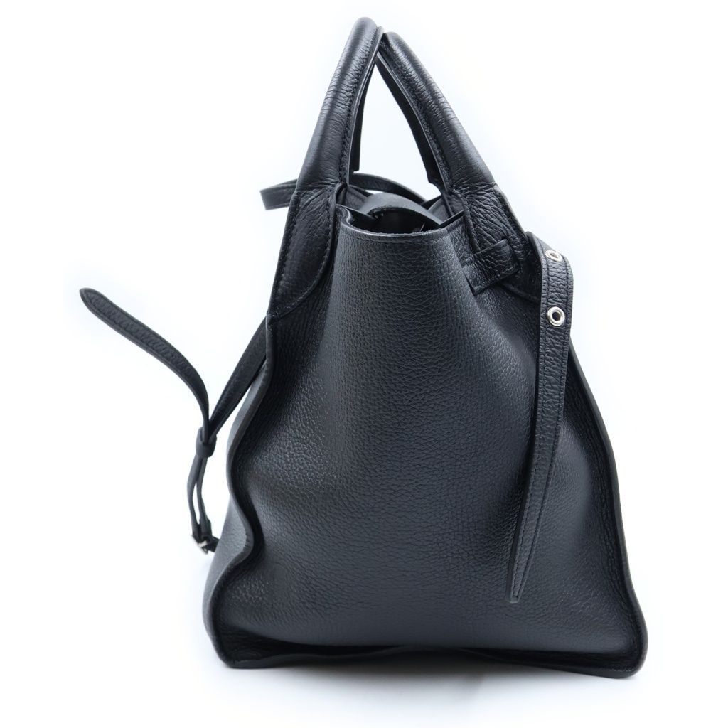 Celine Big Small Leather 2-Way Hand Shoulder Tote Bag Silver Black — view 3