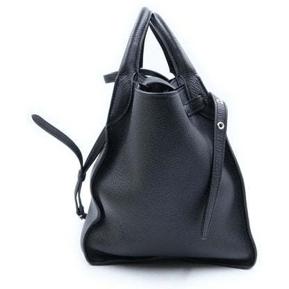 Celine Big Small Leather 2-Way Hand Shoulder Tote Bag Silver Black — view 3