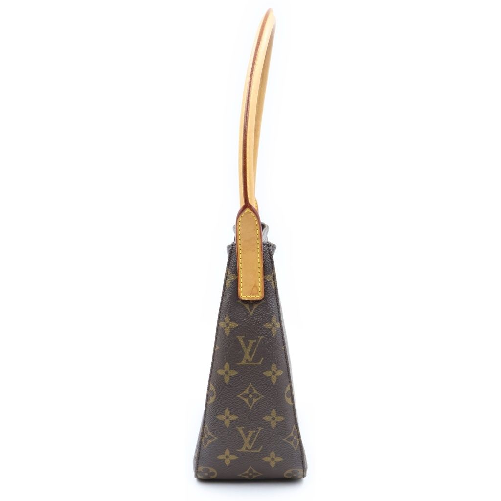 Louis Vuitton Monogram Looping MM Handbag Brown Leather Gold — view 3