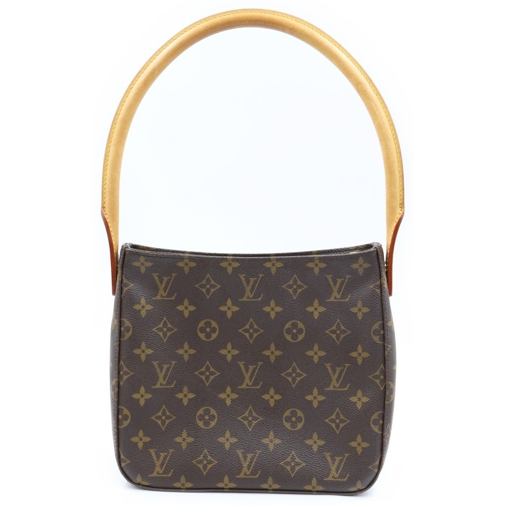 Louis Vuitton Monogram Looping MM Handbag Brown Leather Gold — view 2