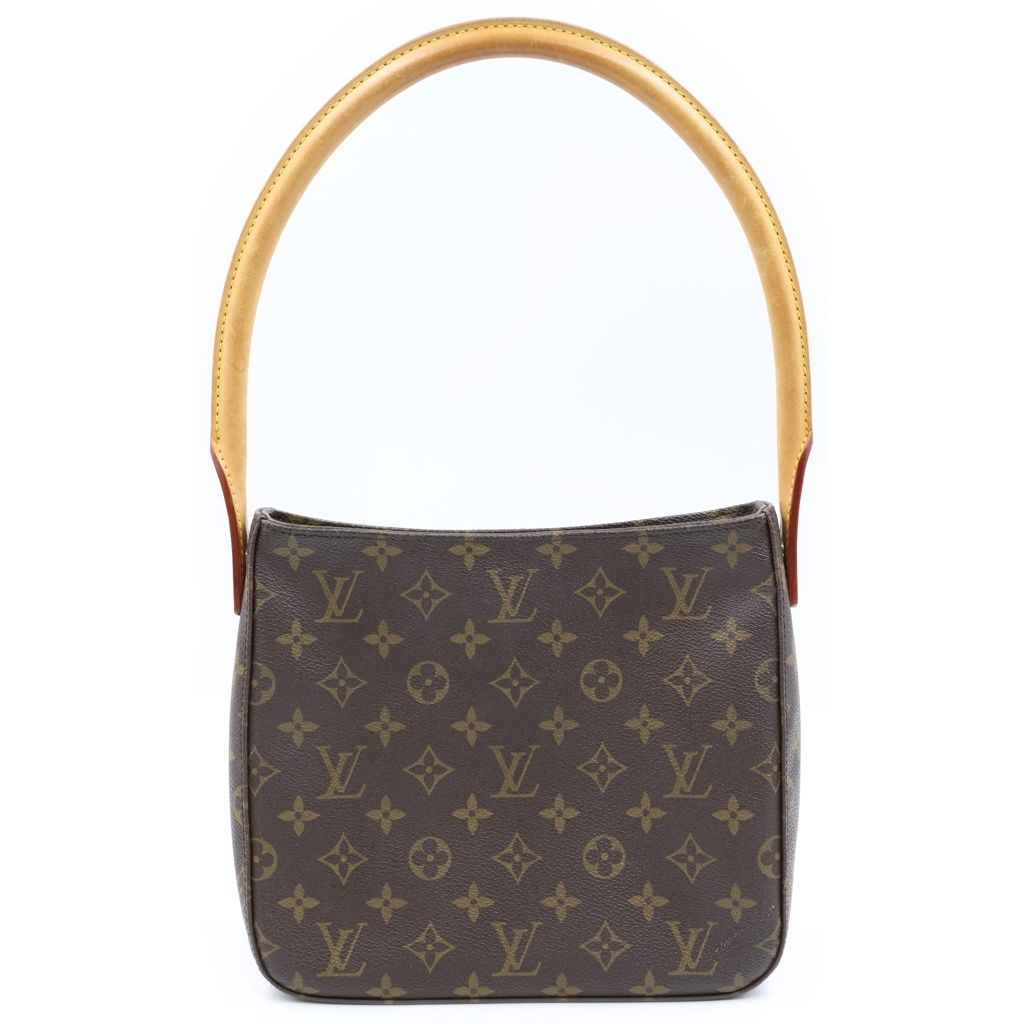 Louis Vuitton Monogram Looping MM Handbag Brown Leather Gold